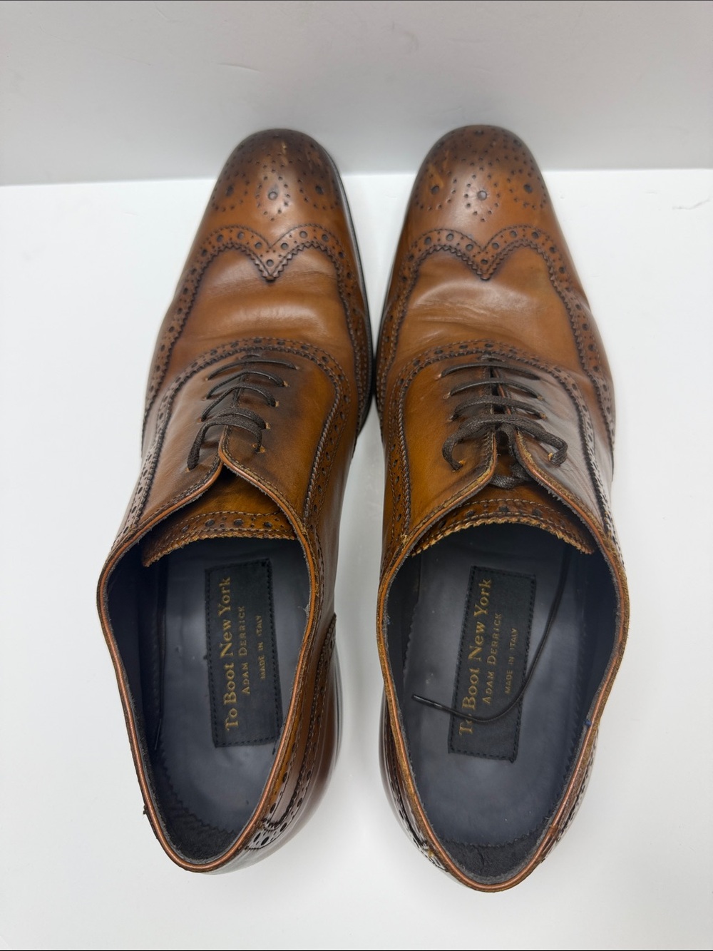 To Boot Tan Brown Leather Wingtip Oxfords